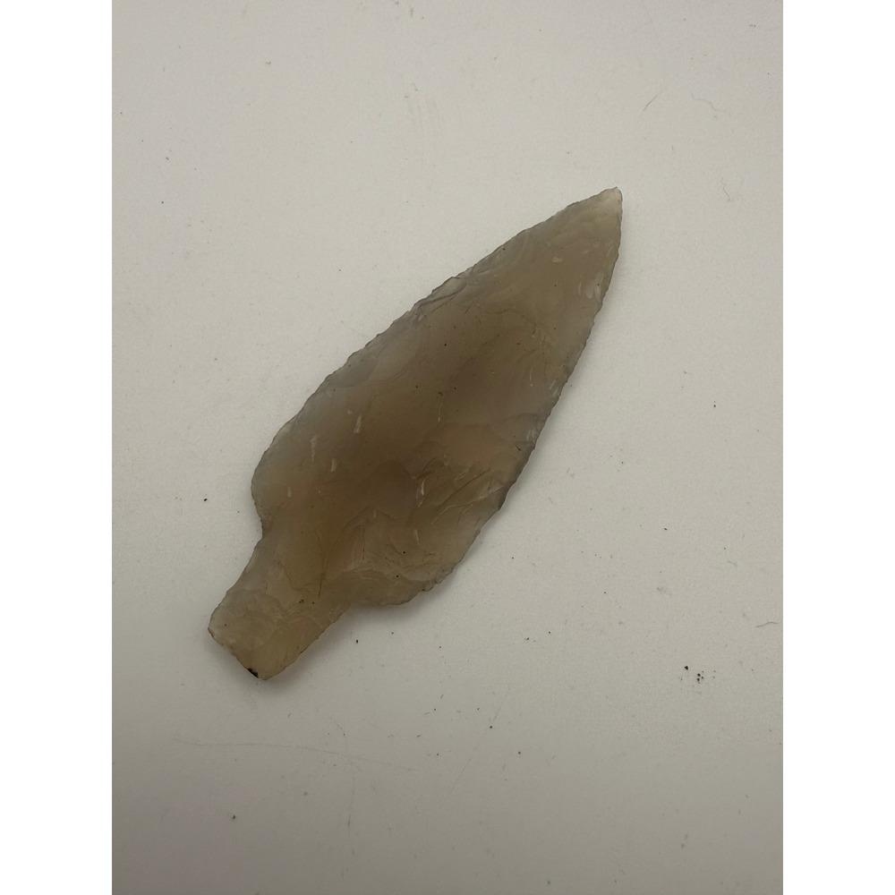 Translucent Smoky Chert Arrowhead Stemmed Flint Projectile Point Artifact 2.5in